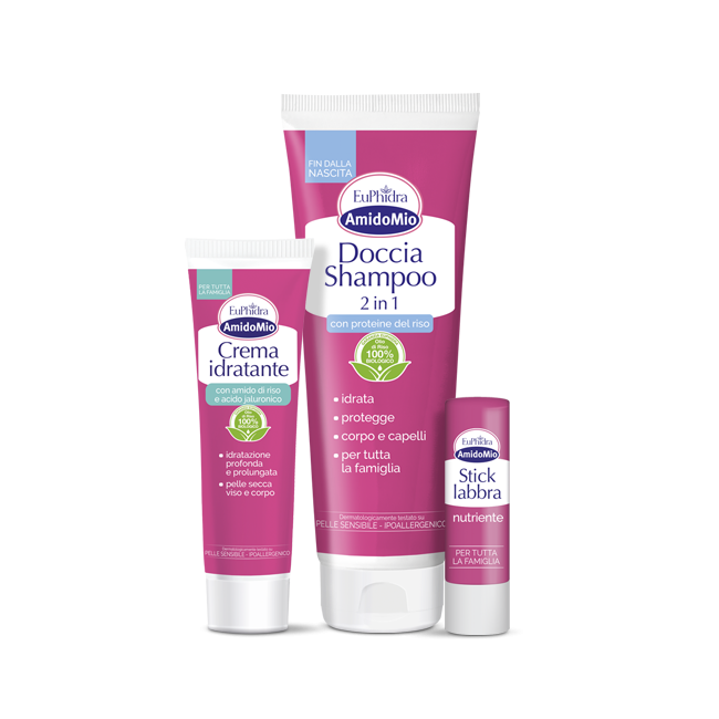 Amidomio Cofanetto Regalo Primi Traguardi con Doccia Shampoo + Crema Idratante + Stick Labbra Dettaglio Prodotti Amidomio Cofanetto Regalo Primi Traguardi con Doccia Shampoo + Crema Idratante + Stick Labbra Dettaglio Prodotti