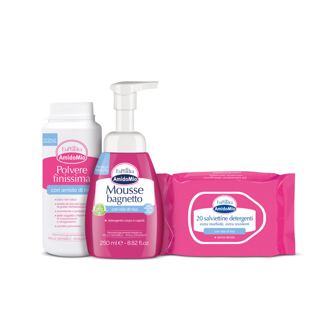 Amidomio Cofanetto Il Doudou Mio con Mousse Bagnetto + Polvere Finissima + Salviette
