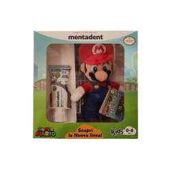 Mentadent Kit Super Mario Bros Kids 0-6 Anni con Spazzolino + Dentifricio + Pupazzo