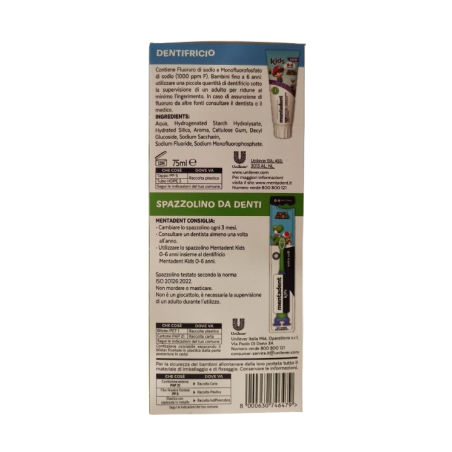 Mentadent Kit Kids 0-6 Anni con Spazzolino + Dentifricio Dettaglio Prodotti Super Mario Bros