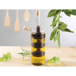 Bottiglia in Vetro 2 in 1 Olio e Aceto da Tavola con Tappo in Sughero in Tavola Bottiglia in Vetro 2 in 1 Olio e Aceto da Tavola con Tappo in Sughero in Tavola