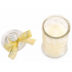 Candela Profumata Mandarino Arancia in Barattolo con Tappo di Vetro "Elegante Natale"