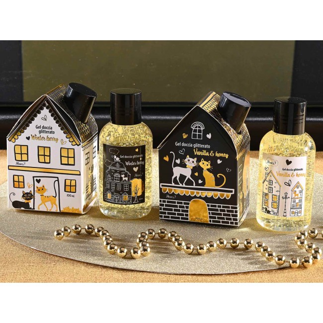 Pretty Cats Casetta Regalo Bianca con Doccia Gel Profumato Winter Berry 100 ml