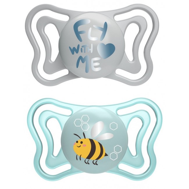 Chicco Succhietto Light Azzurro Silicone 2-6m 2 Pezzi