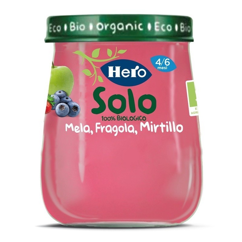 Fater Hero Baby Solo Omogeneizzato Mela Fragola Mirtillo 120 G