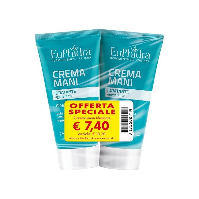 Zeta Farmaceutici Euphidra Abbinata Crema Mani Idratante Termoformati 2 Pezzi