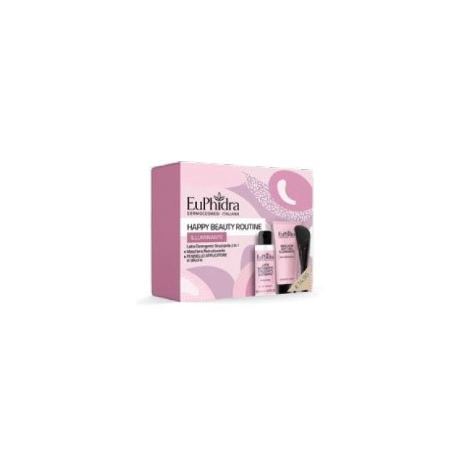 Zeta Farmaceutici Euphidra Happy Beauty Routine Illuminate 1 Maschera Illuminante Con Pennello + 1 Gel Purificante 100 Ml