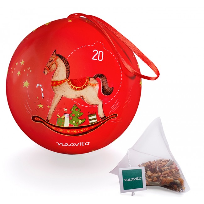 Herbal Products Neavita 5 Filtroscrigno Con Melange Christmas Tea In Palla Di Natale Rossa 5 Filtri Da 2,5 G