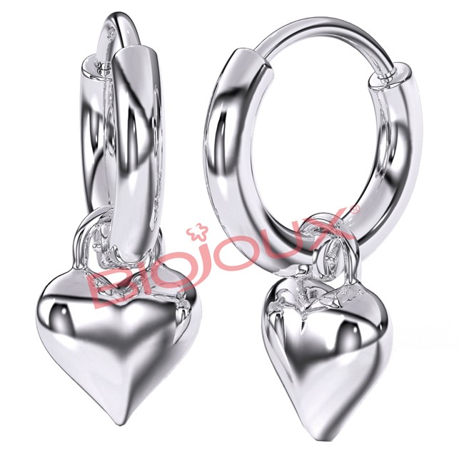 Bjt227 Orecchini Hoop Heart Stainless Steel