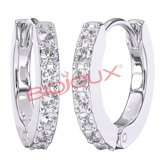 Bjt727 Orecchini White Crystal Stainless Steel