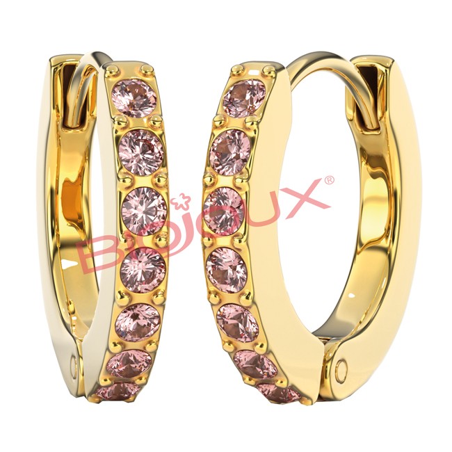 Bjt728 Orecchini Rose Crystal Gold Plated