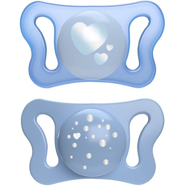 Chicco Succhietto Micro Azzurro Silicone 0-2m 2 Pezzi