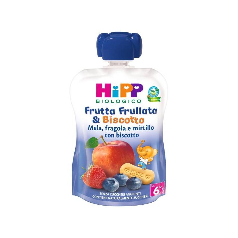 Hipp Italia Hipp Bio Frutta Frull&biscotto Mela Fragola Mirtillo Biscotto 90 G