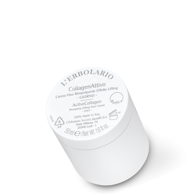 L'erbolario Ricarica Crema Viso Giorno CollagenAttivo Dettaglio del Flacone da 50 ml