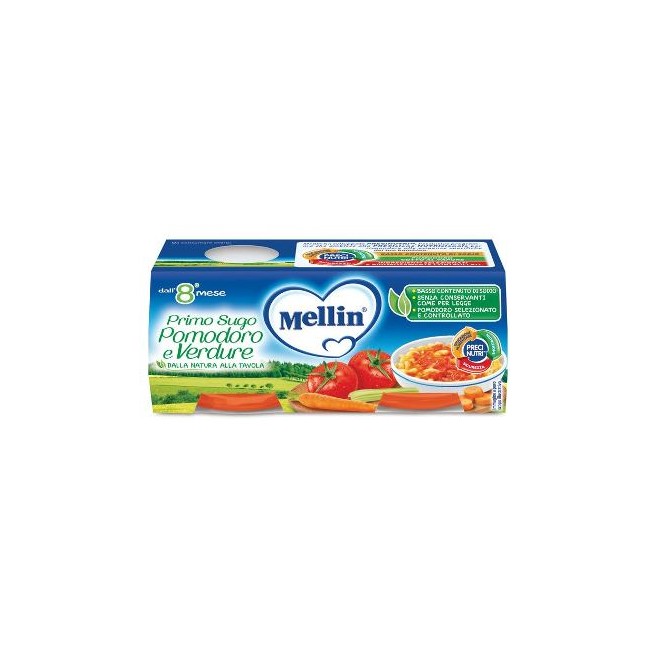 Danone Mellin Primo Sugo Pomodoro E Verdure 2 Vasetti Da 80 G