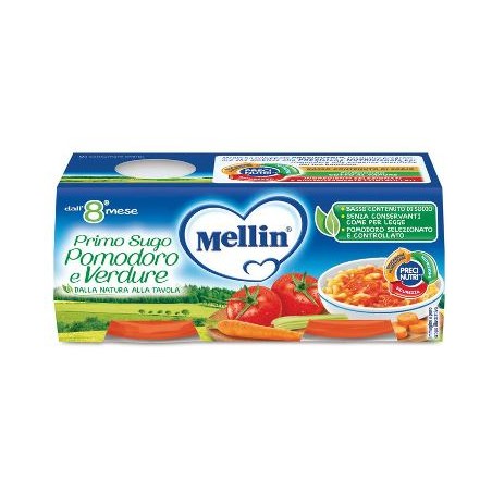 Danone Mellin Primo Sugo Pomodoro E Verdure 2 Vasetti Da 80 G