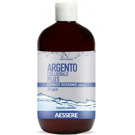 Aessere Argento Colloidale Plus 20 ppm Antibatterico e Antivirale 500 ml
