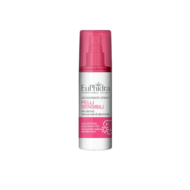 Euphidra Deodorante Spray Pelli Sensibili Senza Alcool e Sali di Alluminio 2 Pezzi da 100 ml
