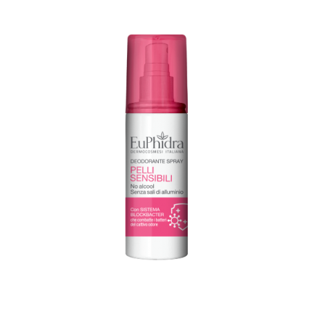 Euphidra Deodorante Spray Pelli Sensibili Senza Alcool e Sali di Alluminio 2 Pezzi da 100 ml