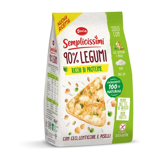 Bauli Doria Semplicissimi Snack 90% Legumi Ceci, Lenticchie E Piselli 60 G