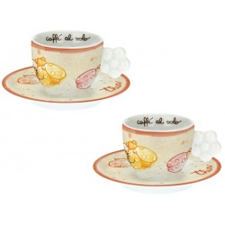 Thun Set composto da 2 Tazzine da Caffe' Coccinella in Scatola Regalo