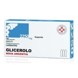 Nova Argentia Supposte di Glicerina Adulti Farmaco Lassativo 18 Supposte da 2.250mg