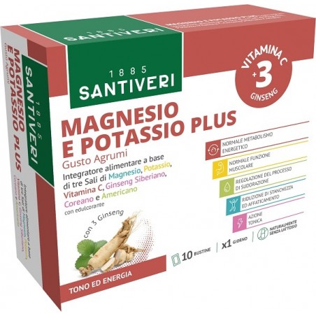 Santiveri Magnesio & Potassio Plus Sali Minerali 10 Bustine