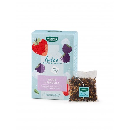 Neavita Twice Infuso a Freddo To Go Mora e Fragola 12 Maxi Filtro per Bottiglia da 500 ml Herbal Product