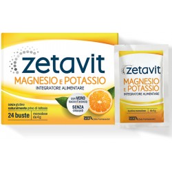 Zetavit Magnesio e Potassio Gusto Arancia Integratore di Sali Minerali 24 Bustine