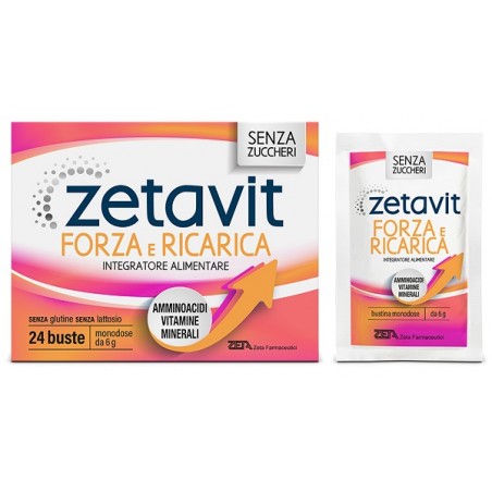 Zetavit Forza e Ricarica 24 Bustine Senza Zuccheri Zetavit Forza e Ricarica 24 Bustine Senza Zuccheri