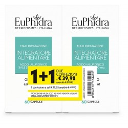 Maxi Idratazione Abbinata Acido Ialuronico 2 Confezioni da 60 Capsule Euphidra - Offerta