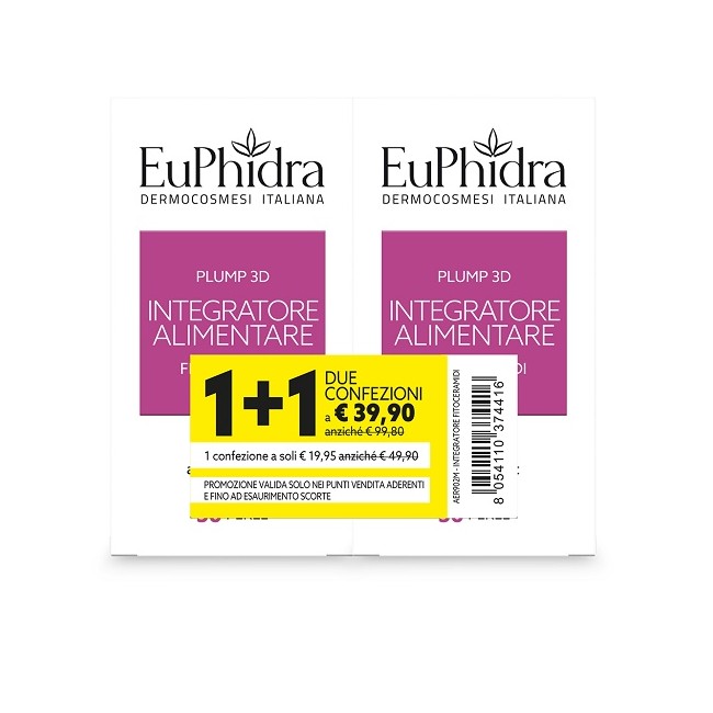 Euphidra Plump 3d fitoceramidi 2 Confezioni da 30 perle Offerta 2x1