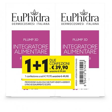 Euphidra Plump 3d fitoceramidi 2 Confezioni da 30 perle Offerta 2x1 Euphidra Plump 3d fitoceramidi 2 Confezioni da 30 perle Offerta 2x1