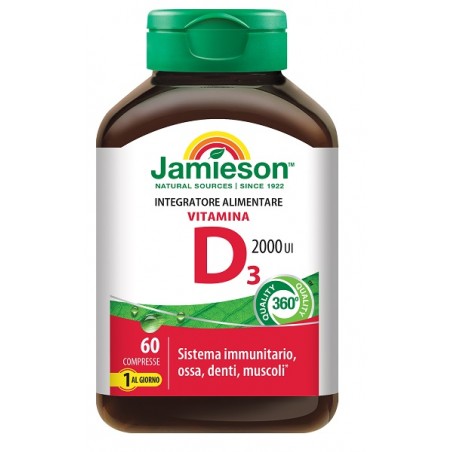 Jamieson Vitamina D3 2000 UI Integratore Alimentare per Difese Immunitarie Ossa e Denti 60 Compresse Jamieson Vitamina D3 2000 UI Integratore Alimentare per Difese Immunitarie Ossa e Denti 60 Compresse