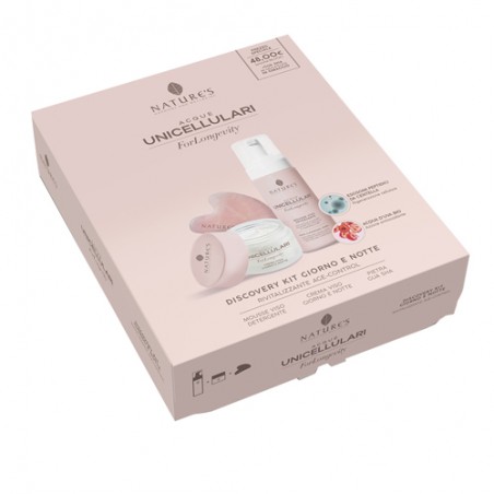 Acque Unicellulari ForLongevity Cofanetto Discovery Kit Notte con Crema Giorno Notte 50 ml + Mousse Detergente 150 ml Acque Unicellulari ForLongevity Cofanetto Discovery Kit Notte con Crema Giorno Notte 50 ml + Mousse Detergente 150 ml