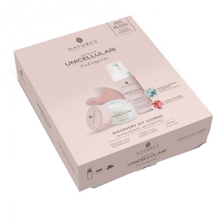 Acque Unicellulari ForLongevity Cofanetto Discovery Kit Giorno con Crema Giorno Spf15 50 ml + Mousse Detergente 150 ml Acque Unicellulari ForLongevity Cofanetto Discovery Kit Giorno con Crema Giorno Spf15 50 ml + Mousse Detergente 150 ml
