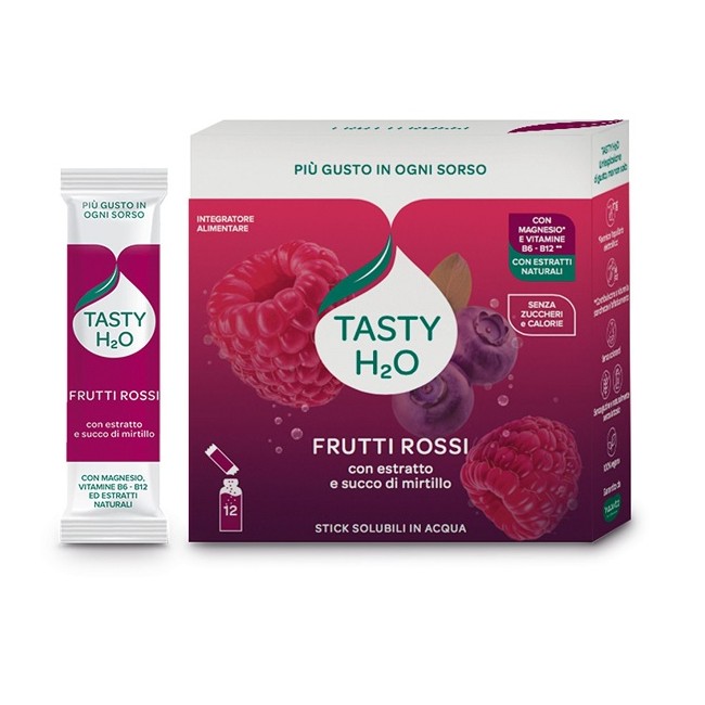 Neavita Tasty H2O Gusto Frutti Rossi 12 Stick Integratore per il Microcircolo e la Pesantezza delle Gambe