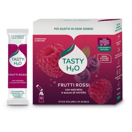 Neavita Tasty H2O Gusto Frutti Rossi 12 Stick Integratore per il Microcircolo e la Pesantezza delle Gambe
