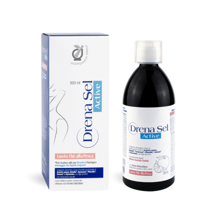 Fitopreparatori Italiani Drena Sel Active Sciroppo Drenante Gusto The alla Pesca 500 ml