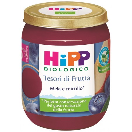 Hipp Tesori Frutta Mela Mirtillo 160 G