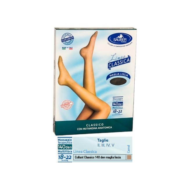 Desa Pharma Sauber Classico Collant 140 Denari Maglia Liscia Camel 3