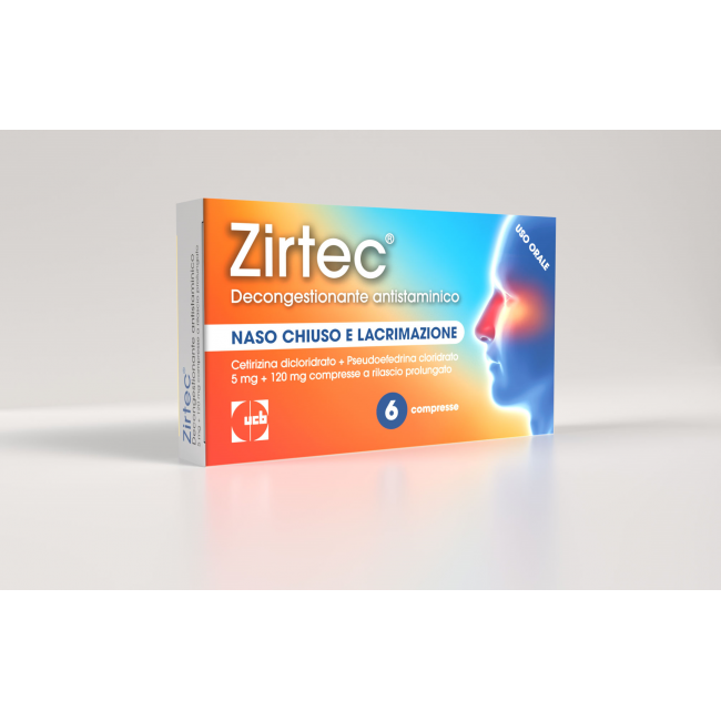 Ucb Pharma Zirtec Decongestionante Antistaminico 5 Mg + 120 Mg Compresse A Rilascio Prolungato Cetirizina Dicloridrato + Pseudoe