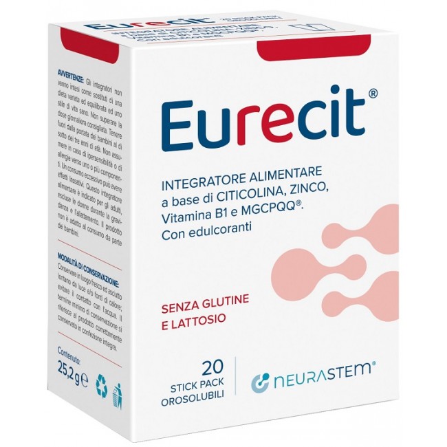 Neurastem Eurecit 20 Stick Pack Orosolubili Da 1,26 G