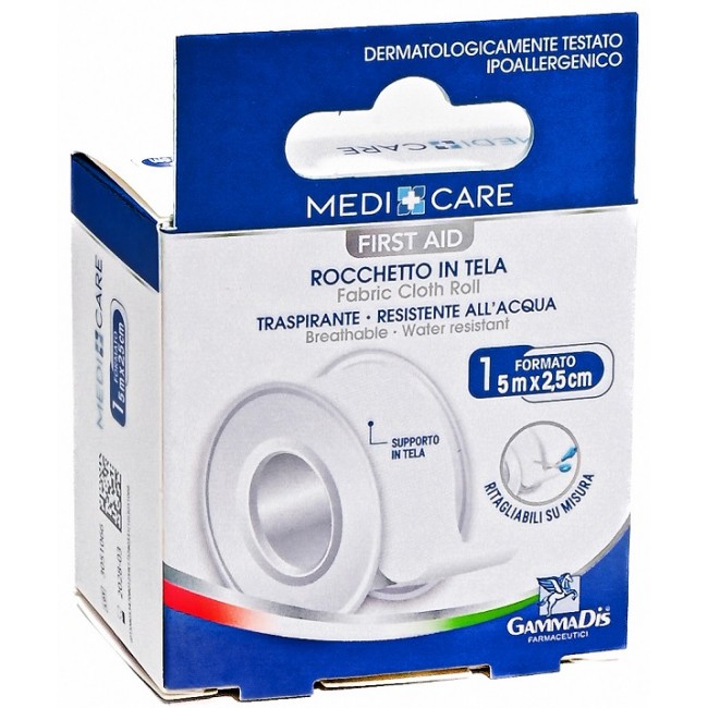 Gammadis Farmaceutici Cerotto In Rocchetto Medicare Tela Bianco Plus 500x2,5 Cm