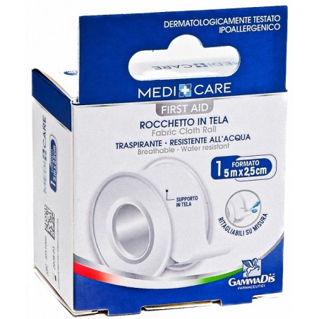 Gammadis Farmaceutici Cerotto In Rocchetto Medicare Tela Bianco Plus 500x2,5 Cm