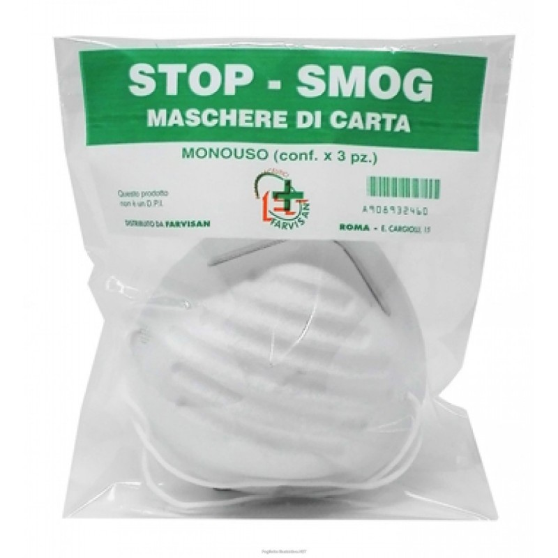 Farvisan Maschere Di Carta Stop-smog Monouso 3 Pezzi