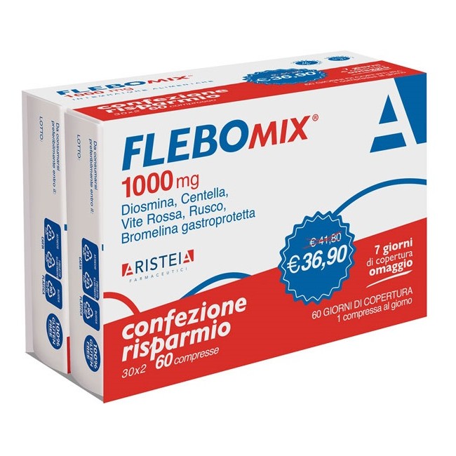 Aristeia Farmaceutici Flebomix 1000 Mg 60 Compresse Bi-pack