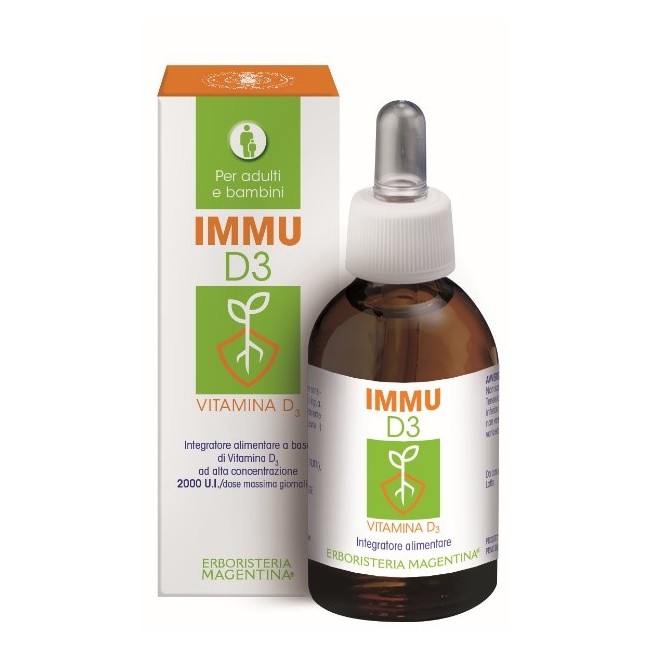 Erboristeria Magentina Immu D3 Integratore di Vitamina D3 25 ml per Adulti e Bambini Erboristeria Magentina Immu D3 Integratore di Vitamina D3 25 ml per Adulti e Bambini