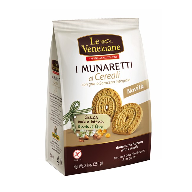 Molino Di Ferro Le Veneziane Munaretti Biscotti Cereali Grano Saraceno Integrale 250 G