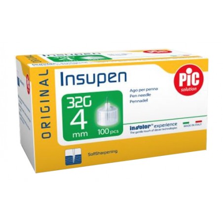 Pikdare Ago Per Penna Pic Insupen Orginal Gauge 32,5x4 Mm 100 Pezzi